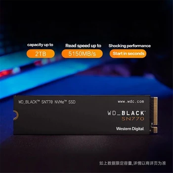 Western Digital WD BLACK SN770 2TB 1TB 500G 250G Внутренний Игровой Твердотельный Накопитель Gen4 PCIe M.2 2280 Для ноутбуков и настольных ПК PS5 4