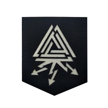 Викинги Символ Валькнута Инфракрасная светоотражающая нашивка Стрелки Знак Значок военного щита ИК Треугольная эмблема для тактического костюма DIY Deco 4