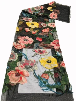 Винтажная высококачественная кружевная ткань с сетчатой вышивкой, Европа и Соединенные Штаты, модное женское платье, ткань для платья 5 лет