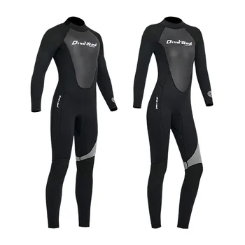Водолазный костюм 3 мм, цельный теплый гидрокостюм для дайвинга с длинными рукавами, подводное плавание, серфинг, зимний купальник от холода