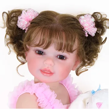 Возрожденная Кукла для Маленьких Девочек- 22 дюйма Happy Dance с 3D Раскрашенной Кожей, Видимыми Венами на цельном виниле с укоренившимися волосами, Рождественский Подарок