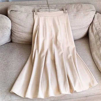 Женская юбка 2023, осень, Корейская длинная одежда с завышенной талией, юбка-фея для женщин и девочек 1