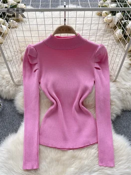 Женский повседневный вязаный пуловер SINGREINY, осенний полосатый свитер с круглым вырезом и длинным рукавом, мода 2023, Элегантный женский теплый зимний свитер 0