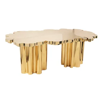 Итальянский светлый роскошный звездный отель villa club роскошный латунный обеденный стол высокого класса дизайн обеденного стола оформление пространства мебель