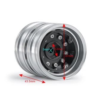 Комплект шин YEAHRUN Tamiya Wheels, алюминиевый обод заднего колеса, ступица и резиновые шины для 1/14 радиоуправляемого тягача с прицепом 5