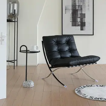 Кресло Barcelona, Скандинавское Кресло для отдыха, Дизайнерский диван для балкона, Односпальный стул для гостиной, Односпальный диван, Винтажное Кресло для сигар