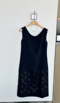 Маленькое черное платье с блестками 2023 года, классическая версия маленького черного платья, отлично сочетается с костюмом-рубашкой