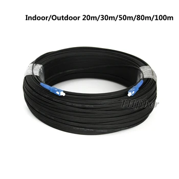Одножильный кабель SC-SC FTTH стекловолокно Внутри/снаружи помещений с самонесущим сетевым кабелем 20 м/30 м/40 м/50 м/80 м/100 м
