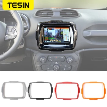 Панель навигации TESIN GPS Декоративная Наклейка на накладку для Jeep Renegade 2018 2019 2020-2022 ABS Аксессуары для интерьера автомобиля
