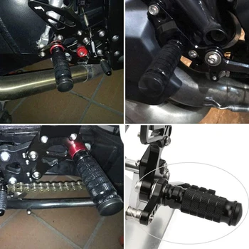 Подножки мотоцикла Алюминиевая подставка для ног мотоцикла Противоскользящие подножки заднего сиденья Прямые подножки для электродвигателя мотоцикла