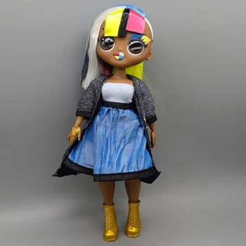 Подходит для OMG Doll Модная кукольная куртка + жилет + синяя юбка игрушечные аксессуары Подарок на день рождения для девочек