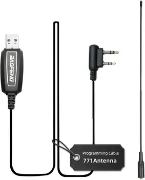 Программирующий USB-кабель Baofeng с 2-контактным разъемом с антенной 771 с высоким коэффициентом усиления Аксессуары baofeng для UV-5R, BF-F8HP, BF-888S, UV-82, H-777