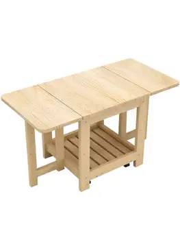 Простой складной журнальный столик Обеденный стол двойного назначения, телескопический приставной столик из массива дерева, современная гостиная, мини-маленький многофункциональный