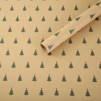 Размер оберточной бумаги для рождественской елки, упаковочная бумага, прочный размер праздничной рождественской оберточной бумаги, коллекция рождественских элементов для Diy