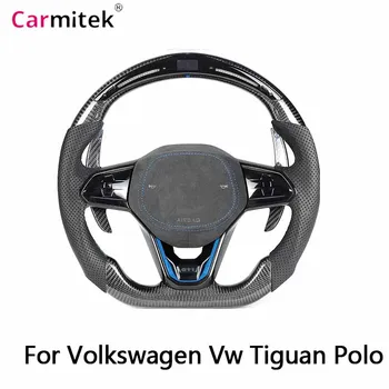 Рулевое колесо автомобиля из настоящего углеродного волокна для Volkswagen Vw Tiguan Polo Golf 7 Passat Аксессуары для модификации автомобиля