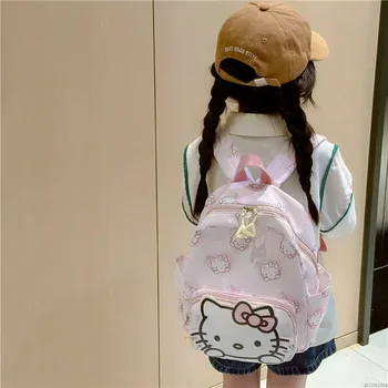 Рюкзак с мультяшным принтом Kitty Cinnamoroll Аниме Kuromi Melody Pochacco, Милые Аксессуары, подарок для детского сада, детский рюкзак