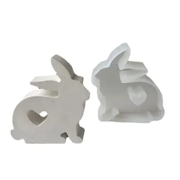 Силиконовая форма в форме кролика, Гипсовая Декоративная форма, формы для мыльных свечей для ювелирных изделий из глины и эпоксидной смолы