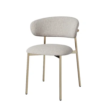 Скандинавские роскошные обеденные стулья Современная опора для спинки Банкетные стулья на золотых ножках Минималистичные предметы первой необходимости для гостиной