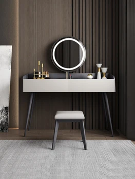 Скандинавский комод, туалетный столик для спальни, туалетный столик для маленькой квартиры, элегантное зеркало, Роскошный туалетный столик, современный минимализм