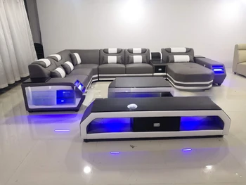 Современный модный многофункциональный диван со светодиодной лампой комбинация диванов для гостиной должна быть настроена индивидуально.