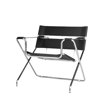 Стул Василия в стиле Баухауз, Дизайнерский стул в средневековом стиле, белое седло из нержавеющей стали, Кожаное Складное кресло для гостиной, диван-кресло