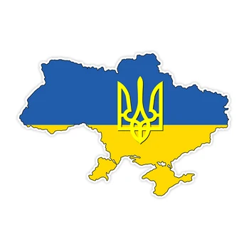 Съемная Наклейка-Термоаппликация Наклейка Флаг Украины Трезубец Карта Украинского Автомобиля Наклейка на Бампер Заднего Стекла Ноутбука