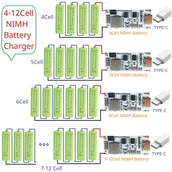 Тип-C 4S 5S 6S 7S 8S 9S 10S 11S 12S Модуль Зарядного устройства NIMH NiCd Аккумуляторной батареи 4,8-14,4 В CC/CV Повышающий Модуль преобразователя постоянного тока в постоянный