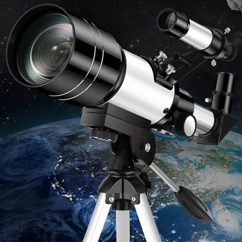 Туристический телескоп 300 мм Портативный телескоп с рефрактором с апертурой 70 мм Астрономический Преломляющий телескоп для начинающих астрономов