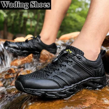 Уличная быстросохнущая водонепроницаемая обувь для болотных видов спорта, Ультралегкая нескользящая обувь для водных видов спорта, Летняя походная сетчатая Дышащая обувь для рыбалки, аквааэробика