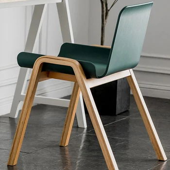 Уникальный Пластиковый обеденный стул с деревянными ножками в скандинавском стиле, Напольный стул для отдыха, Кресло для гостиной, Мебель для библиотеки Sillas De Comedor