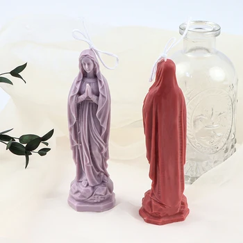 Форма для портрета фигуры Девы Марии, Расширяющиеся формы для ароматических свечей, гипсовые украшения, поделки, силиконовые формы для девственного человеческого тела