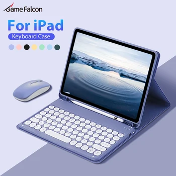 Чехол с Bluetooth-клавиатурой Для Ipad Air 5 4 3 Pro 11 2022 Funda Для Ipad 9 10 поколения Mini 6 2021 10.2 9.7 Чехол для Беспроводной мыши