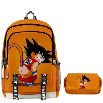 Школьный рюкзак Dragon Ball для учащихся средней школы с принтом, спортивный рюкзак на молнии, уличная сумка, красивая мода