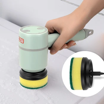 Электрическая щетка для чистки Домашний USB перезаряжаемый беспроводной скруббер Инструменты для чистки Кухни Ручная щетка для мытья посуды
